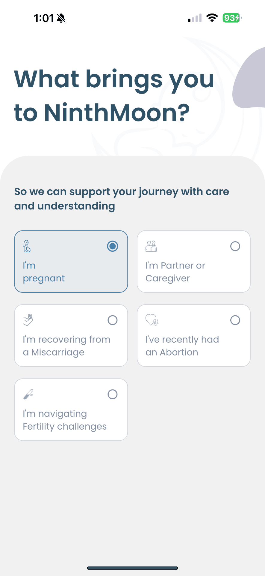 NinthMoon app screenshot 2