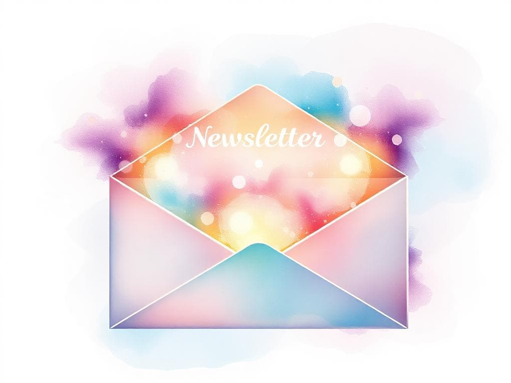 Colorful envelope illustration representing newsletter guidance