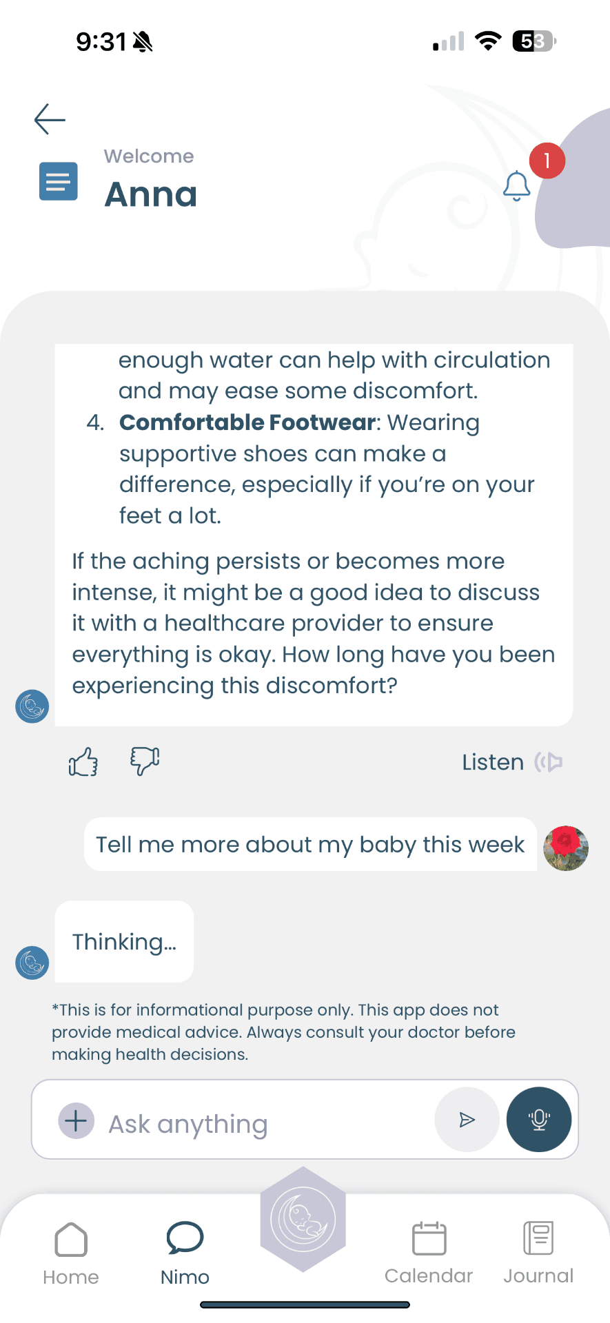 Nimo chat screenshot 1